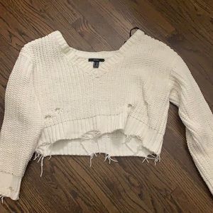 forever 21 moth white sweater